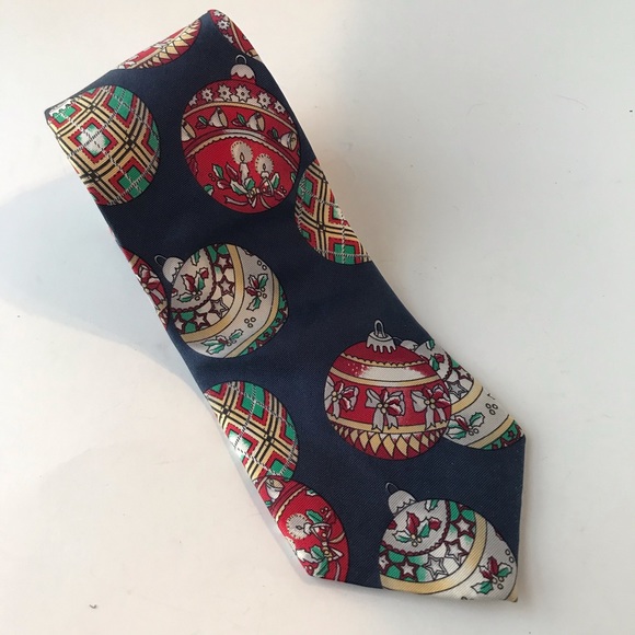 Land’s End Necktie Christmas Bulbs Ornaments - Picture 1 of 5